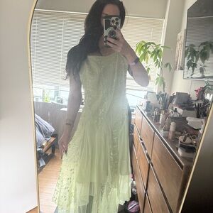 Chic Asymmetrical Light Green Dress